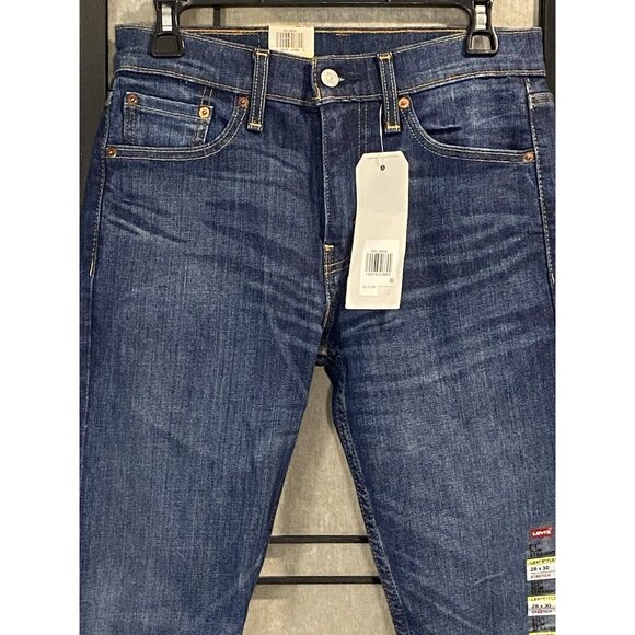 Levi's 513 28 X 30 Slim Straight Men's Jeans Dark Acid Distressed Flex Stretch - Picture 2 of 11